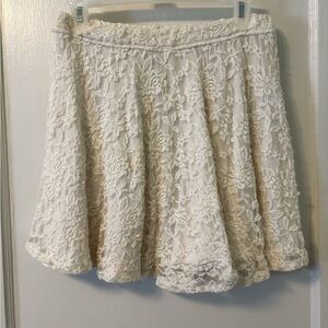 Abercrombie & Fitch Cream Lace Circle Skirt